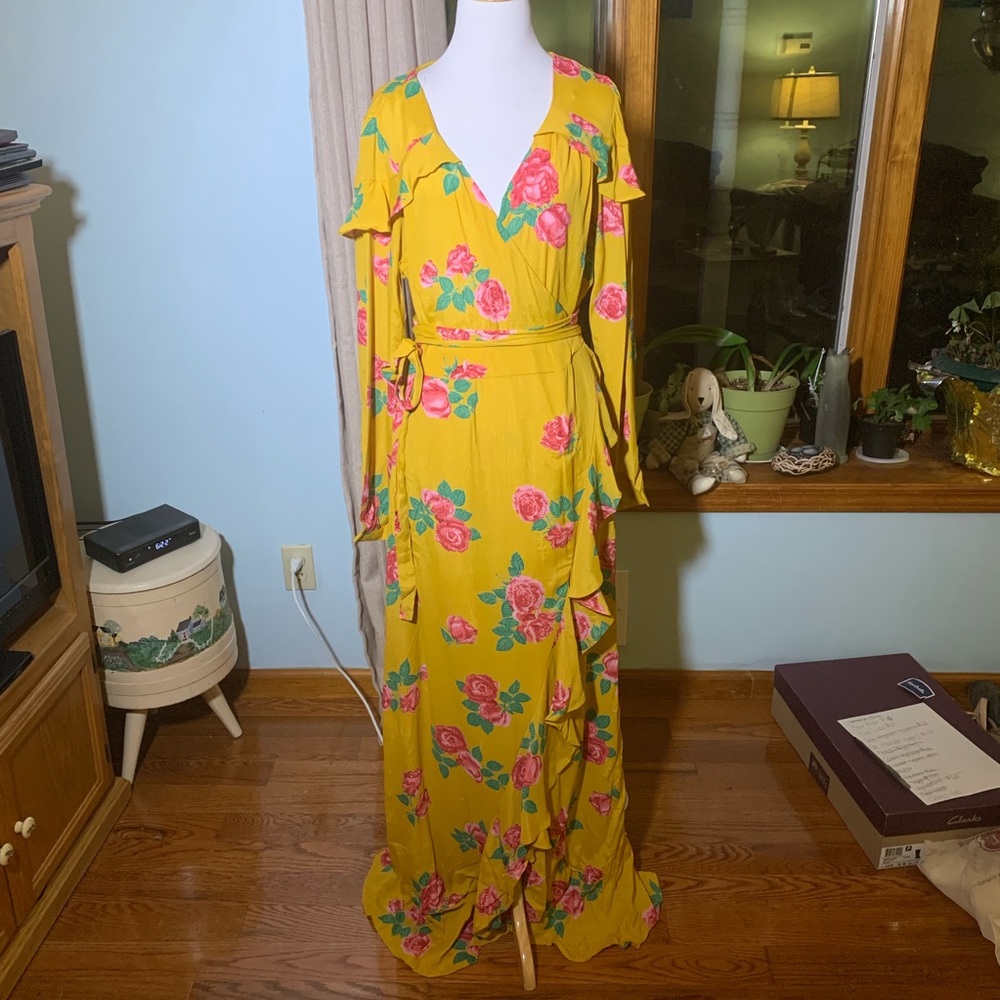ASOS Yellow Wrap Dress, worn once